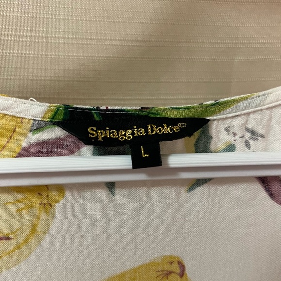 🔴 Spaggia Dolce Lemon Print Sleeveless Dress Size Large Summer Vacation - Picture 6 of 8